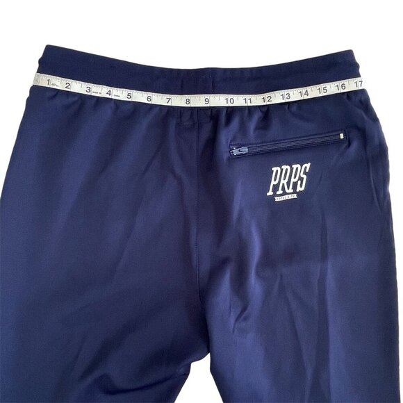 PRPS Mens Track Pants XL Navy Blue Sweatpant Joggers Zip Pockets Straight Leg - Picture 10 of 16